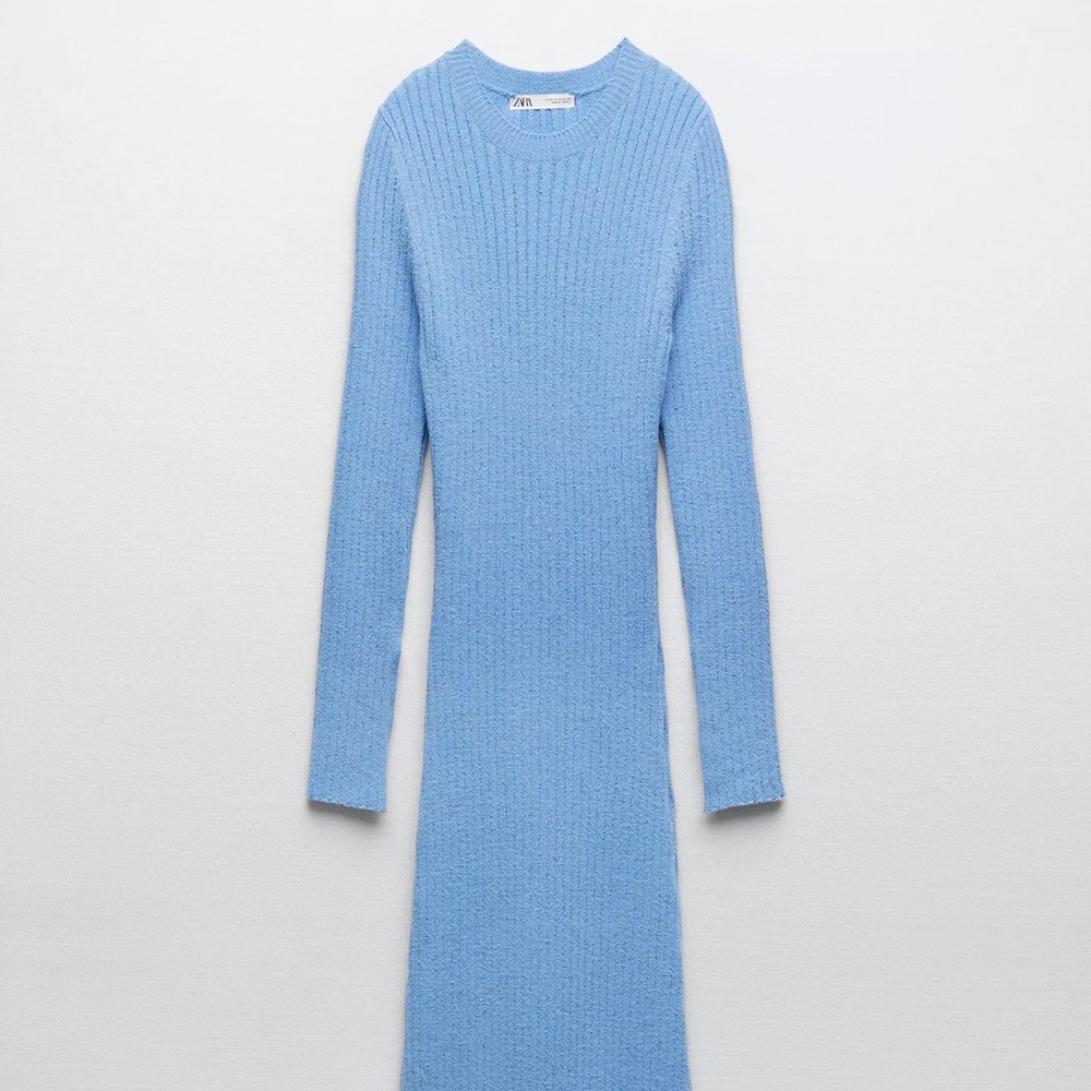 Zara Light Blue Knit Dress